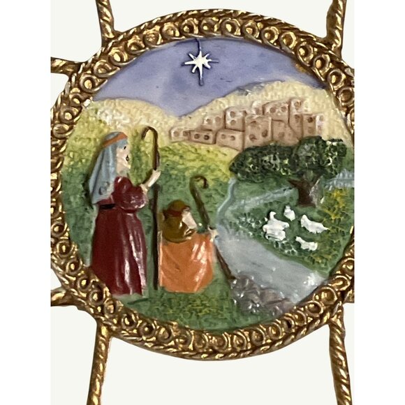 Roman Inc. 2002 Nativity Cross Wall Hanging With Luke 2:8-11 Christmas  Verse - Picture 2 of 14